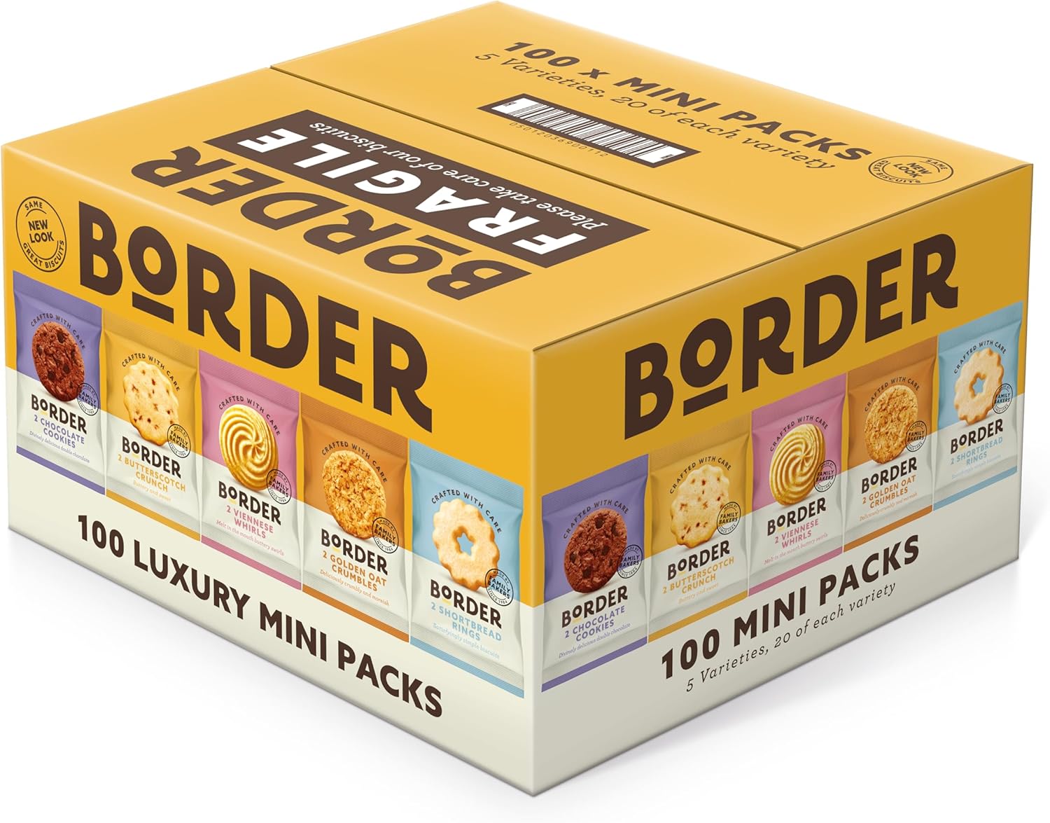 Border 5 Flavor Mini Biscuits Twin Pack (100 Packs Total) - Perfect for Home, Office, and Travel! - Image 3