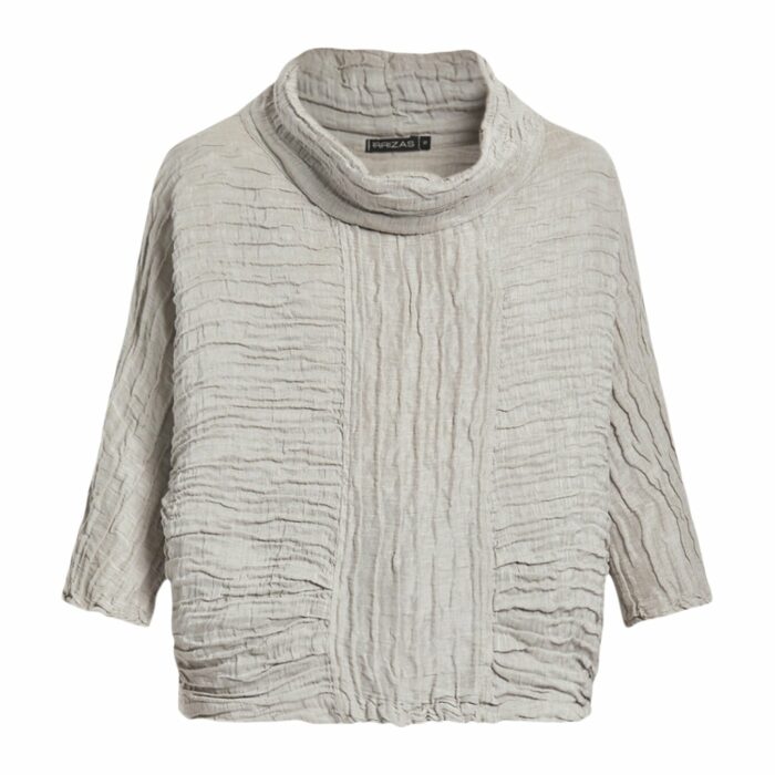 Cowl Neck Silk Crinkle Blouse