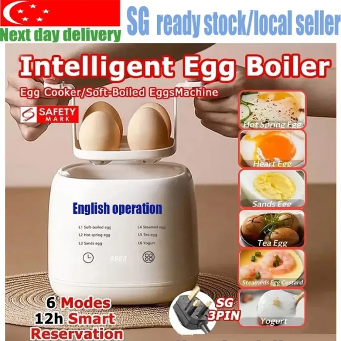 [Rujukan SG] 🔥 Pembuat Telur Rebus Mini – “Sokong Rasa Sarapan” Semua Pengguna Singapore Puas! Automatik, 7 Mod, Soket 3‑Pin