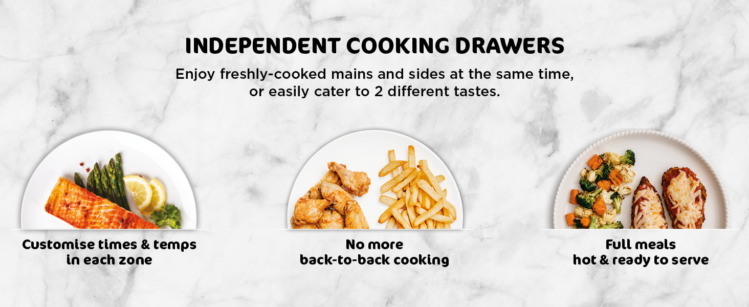 Big Sale-Foodi Dual Zone Digital Air Fryer, 2 Drawers, 7.6L, 4-in-1 , Fast Delivery from Selangor + 2 Years Warranty