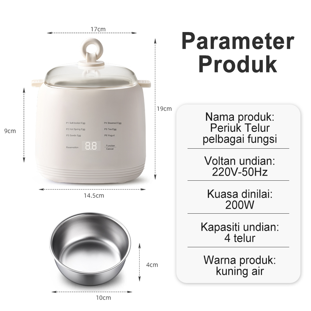 Simmo Electric Egg Boiler Egg Cooker 200W 4 Egg Boiler Capacity Automatic Quickly Cooked Multifunctional Egg Steamer