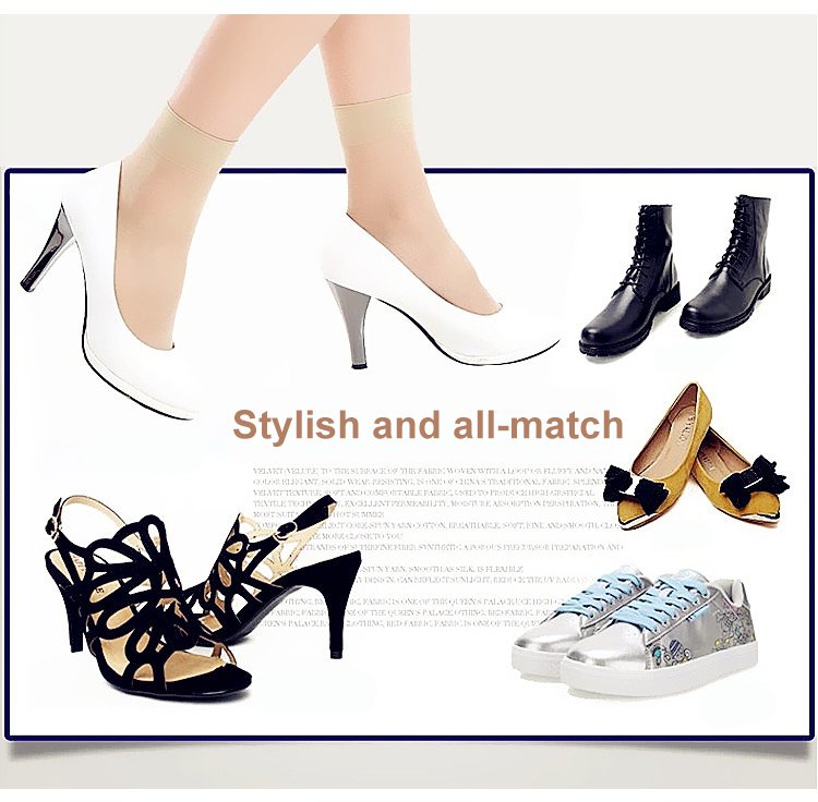 Women’s sheer crystal silk socks