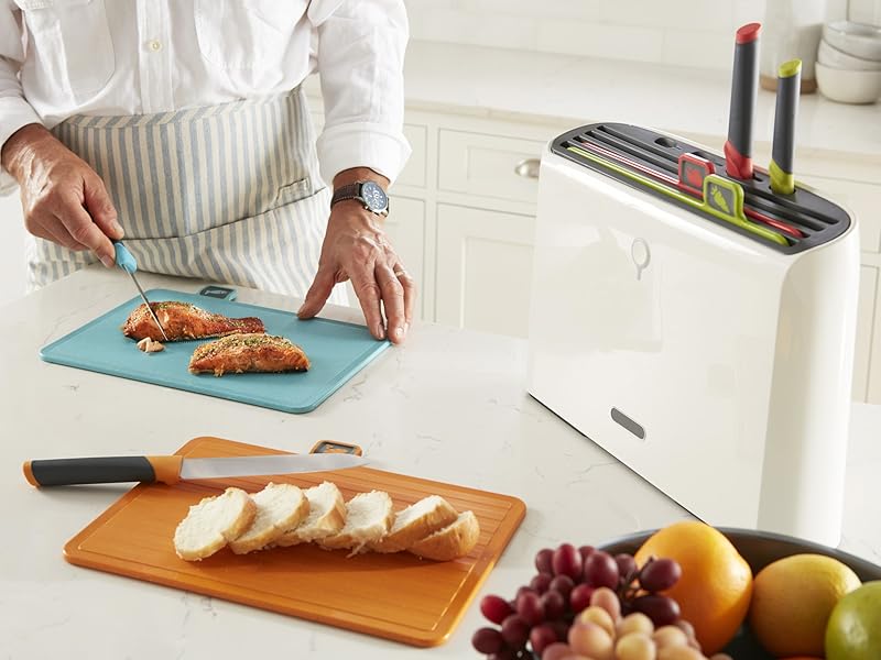 【New User Only】Modern Innovations Smart Cutting Boards and Knife Set. Self Cleaning Cutting Board & Knives Holder. Color Coded Cutting Board Set With Knives. All-In-One Cleaning Knife and Cutting Board Set