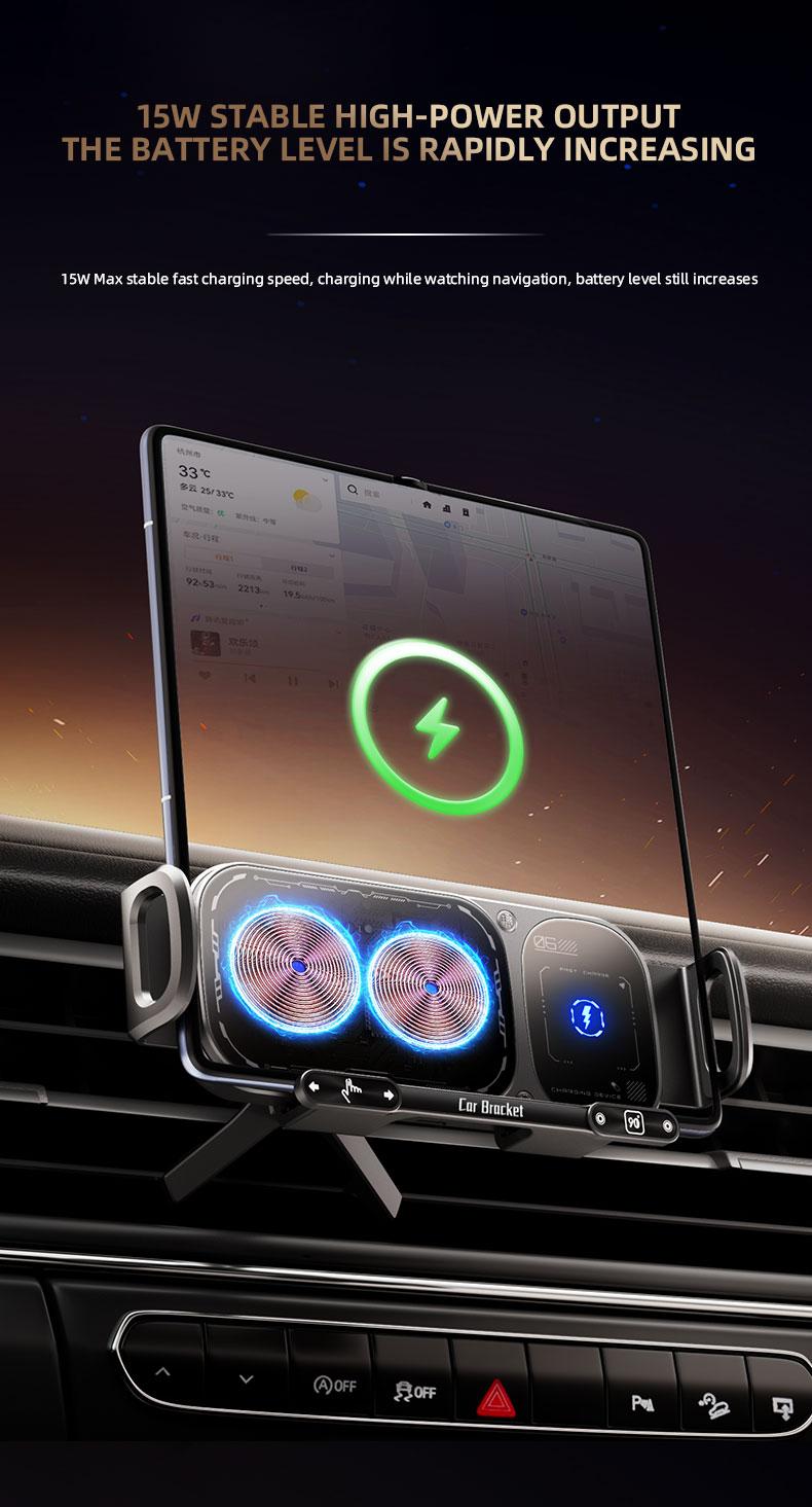 Wireless Charging Phone Holder Car Mount for Folding Screen/Universal Smartphone
